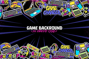 5 Game Background In Graffiti Style, a Background Graphic by MEAS7 Artwork