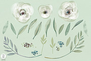 Watercolor roses and olive, a Decorative Illustration by GrafikBoutique (Thumbnail 2 of 2)