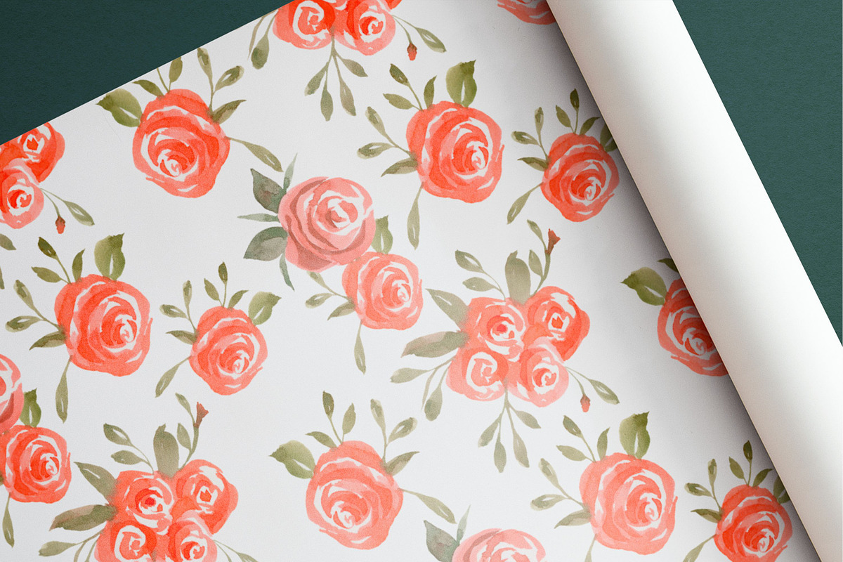 Valentines Roses Watercolor Flowers, an Illustration by Artcard Watercolor (Photo 7 of 11)