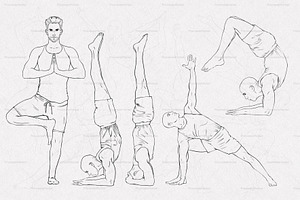 Yoga Poses Procreate Stamps Brushes