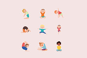 Children Meditating Illustration Set, a Person Illustration by studiogstock (Thumbnail 2 of 3)