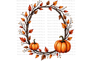 Pumpkin Wreaths and Frames, a Decorative Illustration by Bloom Craft Creations (Thumbnail 3 of 12)
