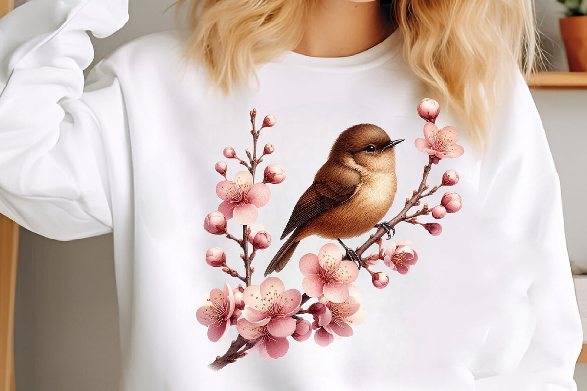 Watercolor Spring Floral Bird PNG, an Illustration by SinaCreation (Photo 4 of 7)