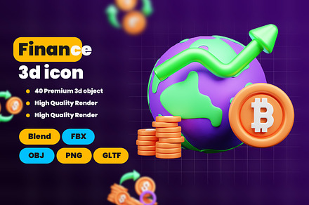 Finance 3d Illustration  Icon Pack