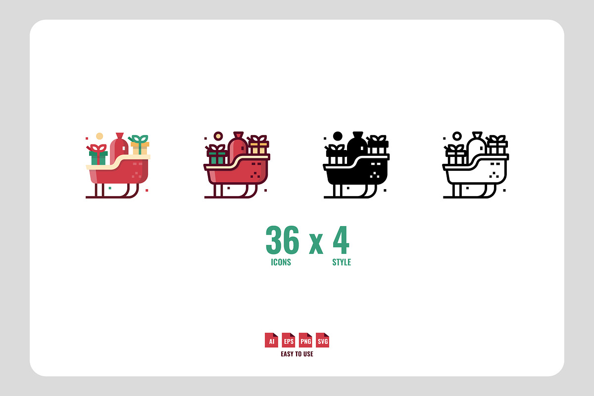 144 Christmas icons, a Solid Icon by Foxyard studio (Photo 2 of 6)