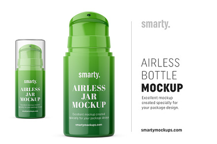 Plastic airless bottle mockup, a Pens & Pencil Mockup by Smarty Mockups