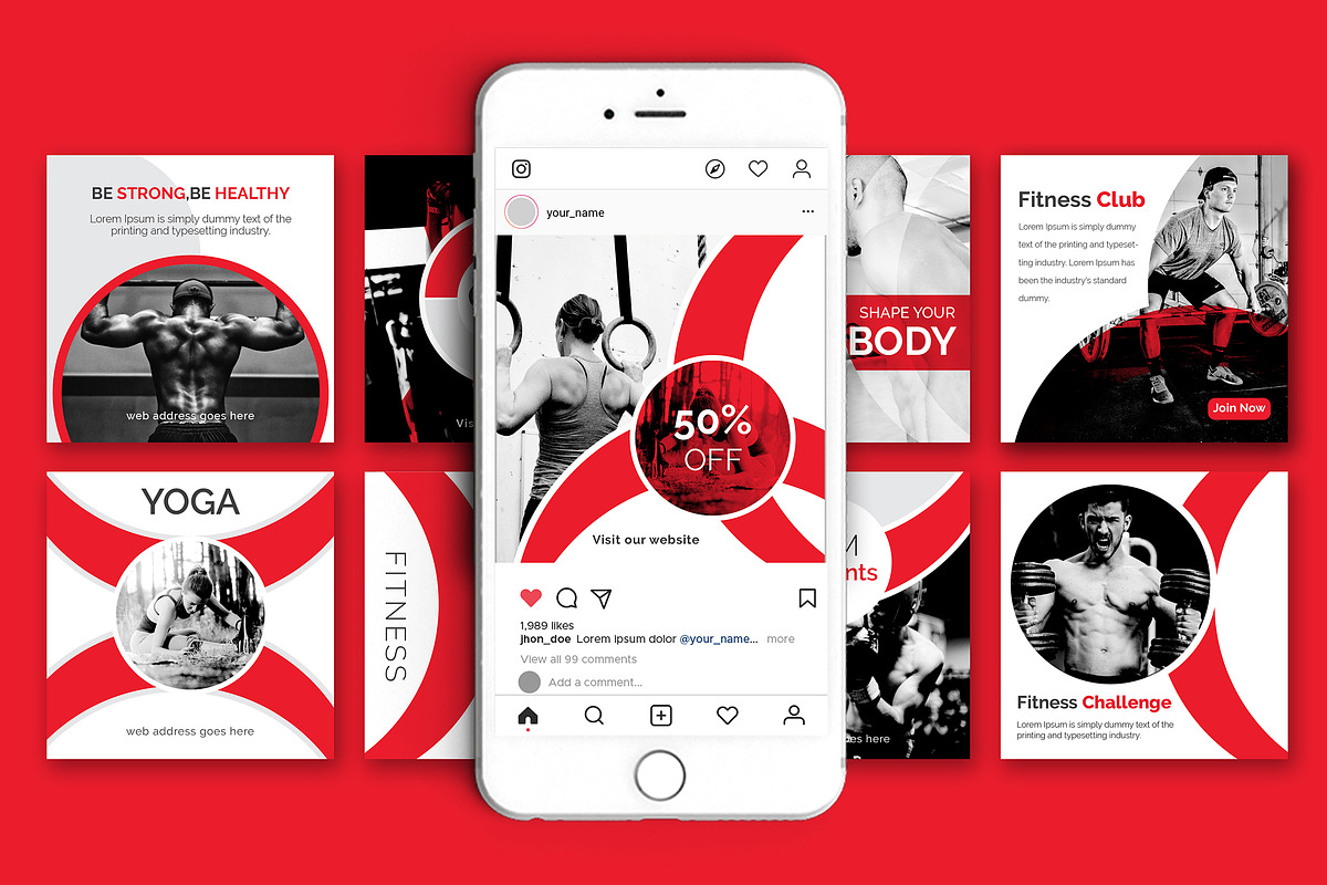 Gymnasium Social Media Pack, a Social Media Template by ZAAS (Photo 2 of 5)