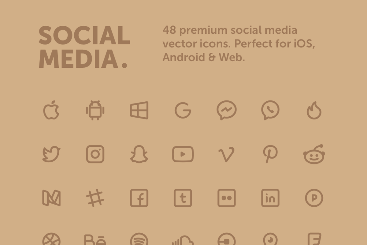 Premium Social Media Icons, an Icon by The Icons (Photo 1 of 5)