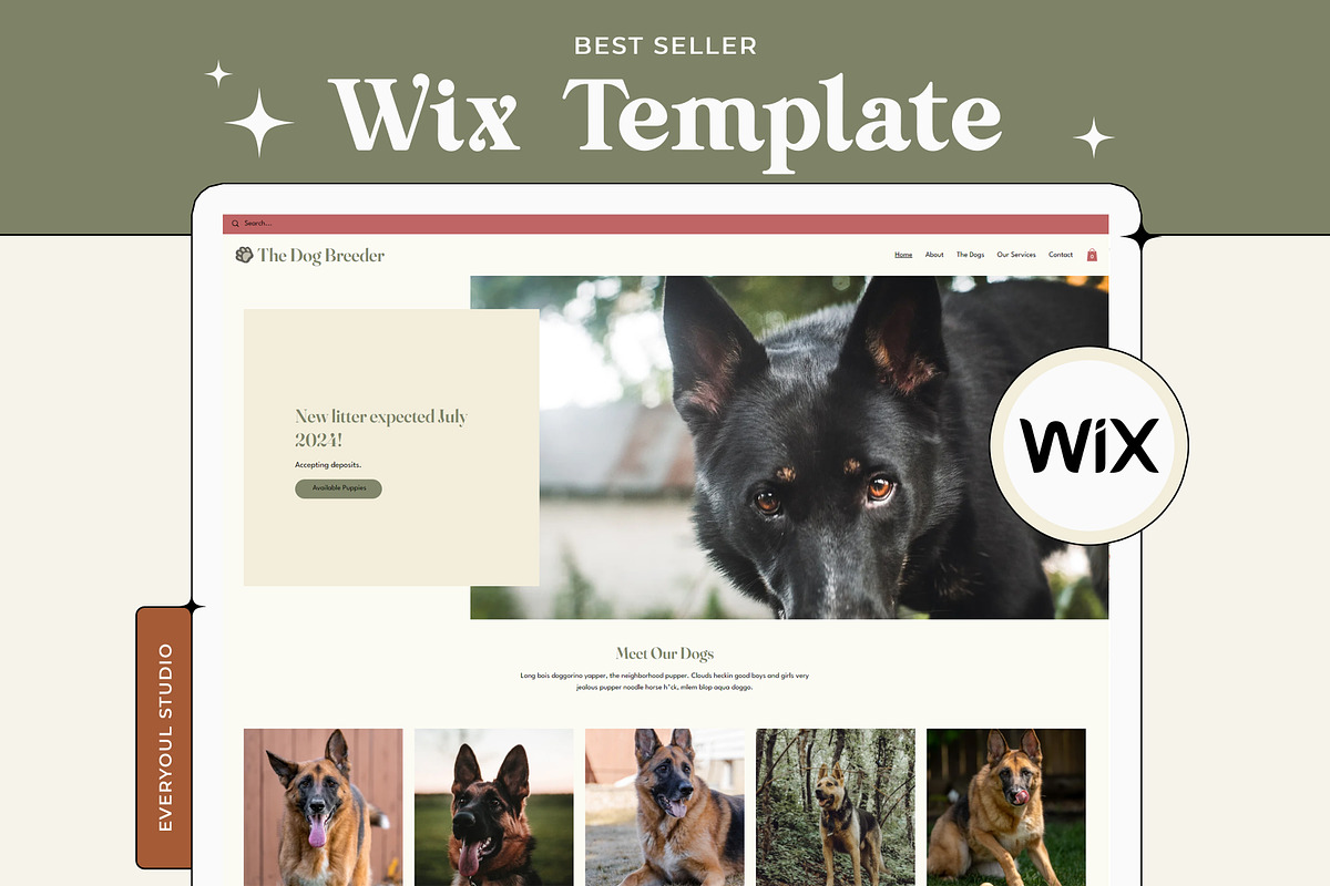 The Dog Breeder Wix Template, a Wix Template by Girl Boss From Home (Photo 5 of 8)