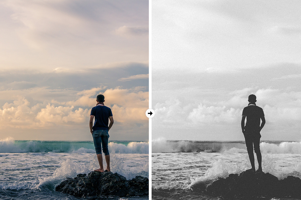 4 Edgy Black & White Lr & Ps Presets, an Action Add-On by M E G A S E T S (Photo 4 of 5)