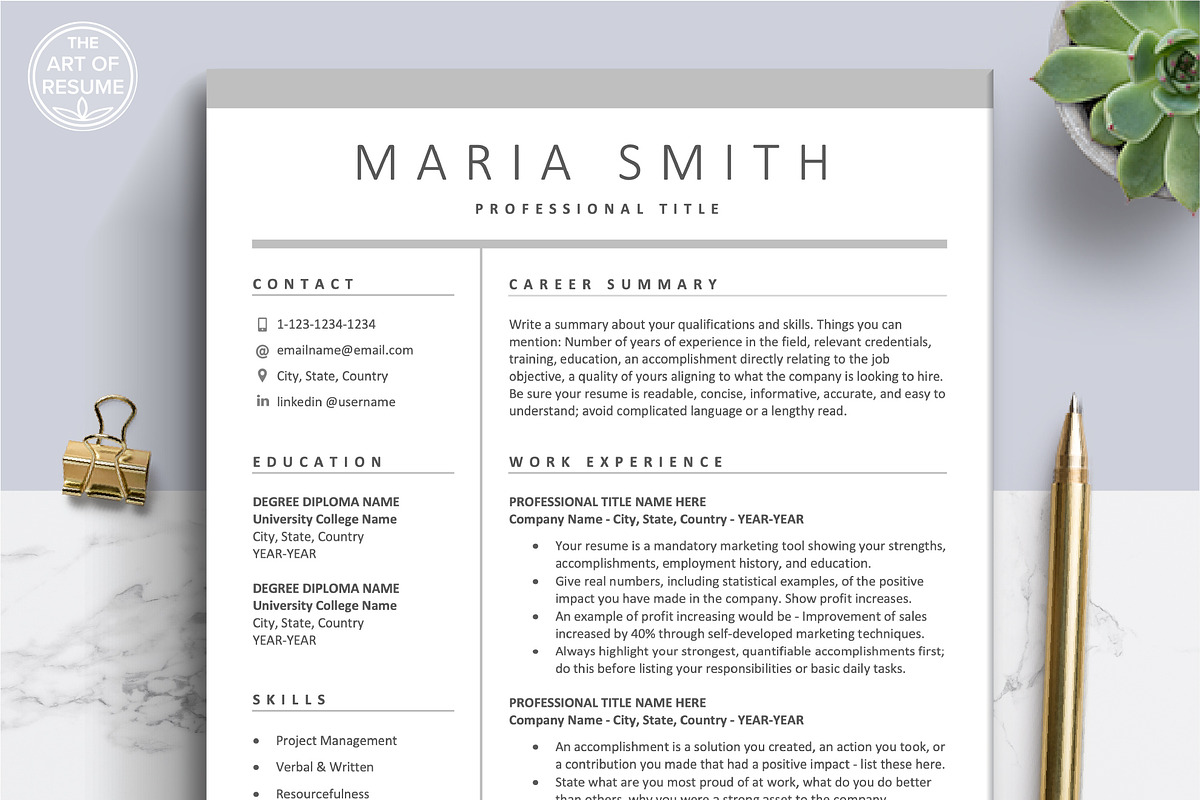 Executive Resume CV Template Formats, a Resume Template by The Art of Resume (Photo 1 of 8)