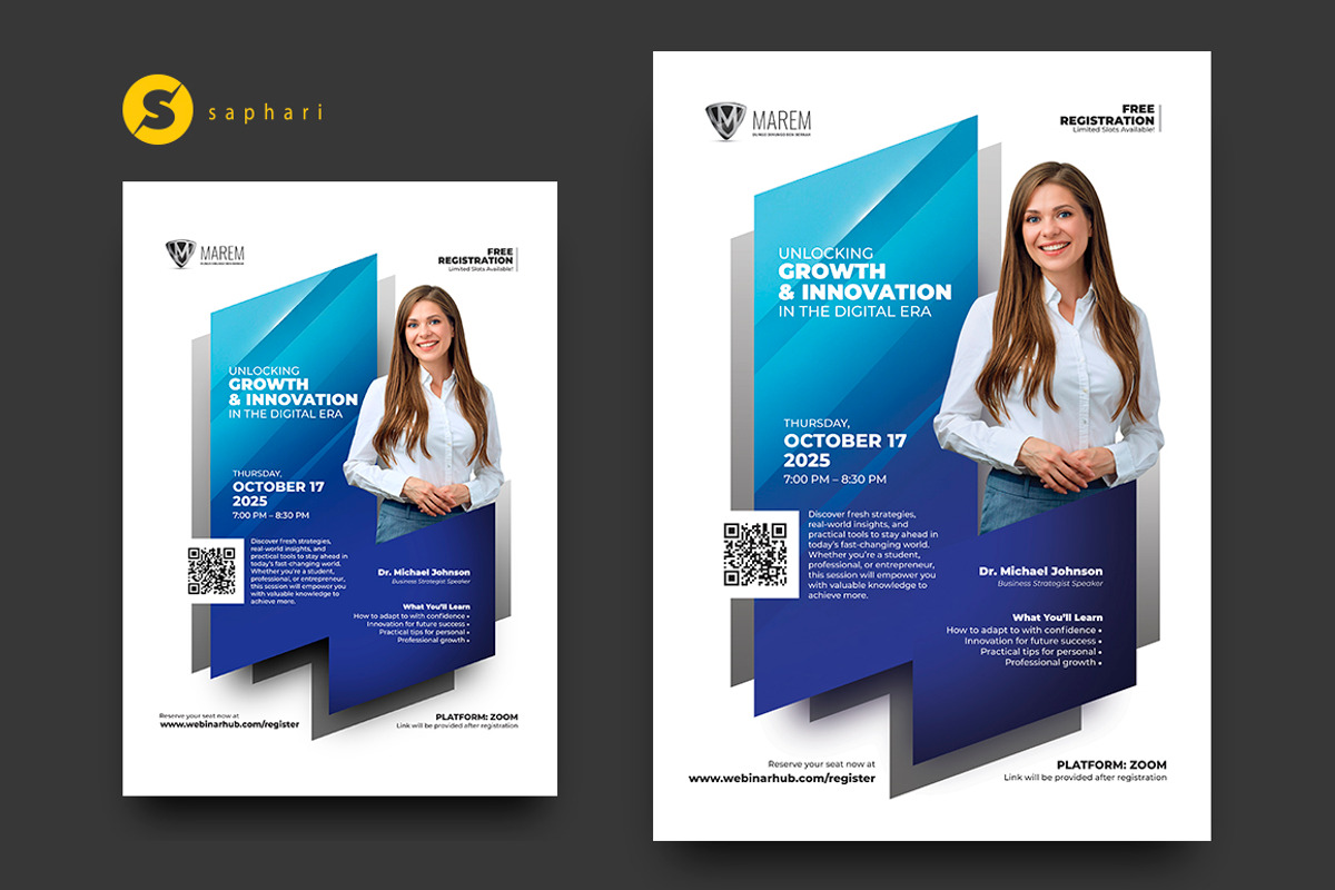 Conference Flyer and Social Media, a Flyer Template by Saphari (Photo 2 of 2)