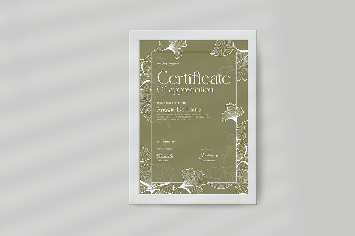 Green Floral Certificate, a Stationery Template by Neermana (Photo 4 of 4)