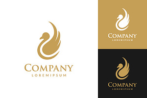 Silhouette swan logo, a Branding & Logo Template by Saba Vector