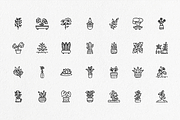 Plant and flower line icon set, an Outline Icon by Tekuni (Thumbnail 4 of 5)