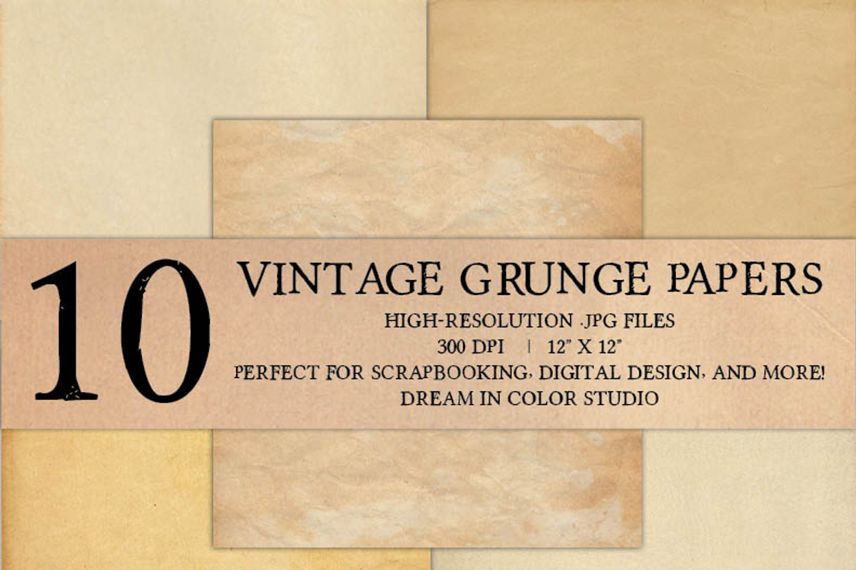 10 Vintage Grunge Paper Textures preview 3