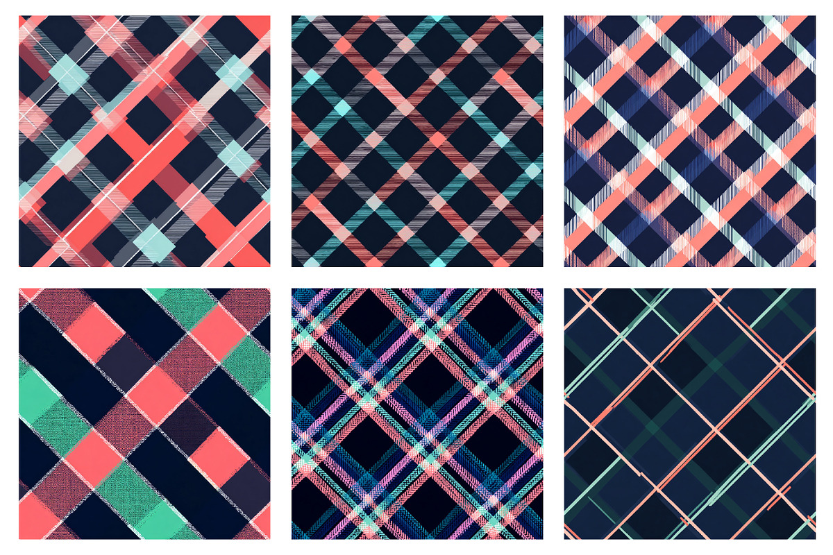 Navy & Mint Diagonal Plaid, a Texture Illustration by Dream Creation (Photo 2 of 5)
