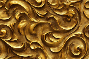Seamless ornate golden texture featuring swirling patterns and intricate design, a Texture Graphic by Textures & Backgrounds