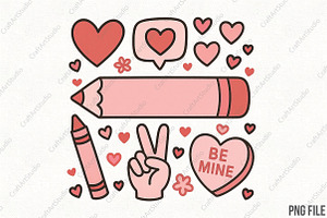 Custom Name Pencil Valentines PNG, an Illustration by CraftArtStudio