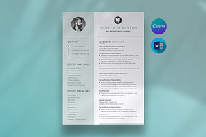 Dental Resume Canva & Word