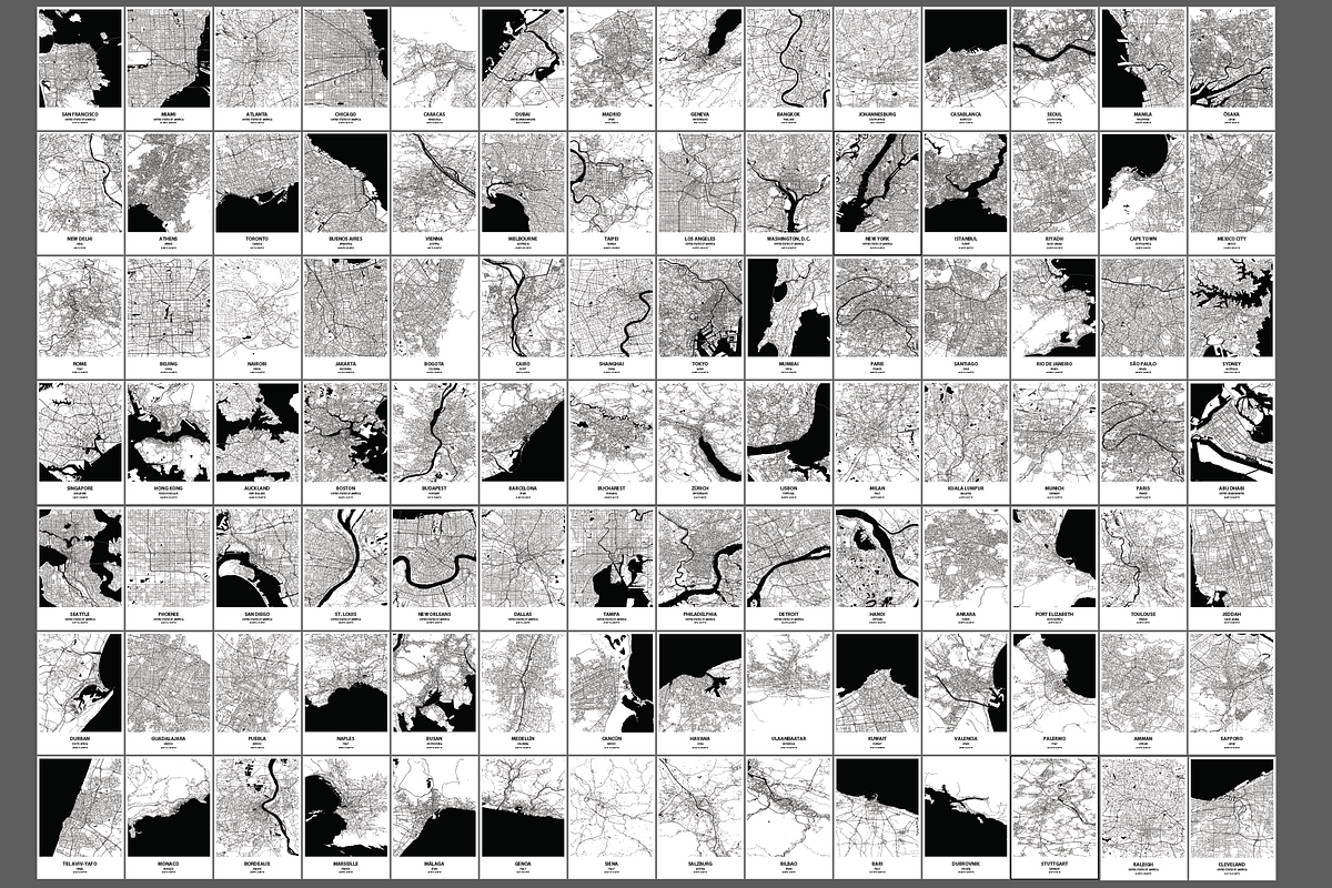 247 City Maps - Bundle, a Transportation Illustration by Cartorical (Photo 7 of 7)