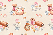 Hand drawn sewing tools, a Texture Illustration by Sundra (Thumbnail 2 of 8)