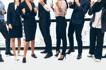 Professional happy business people teamwork in modern office. Gr, a Business Photo by Ministocker