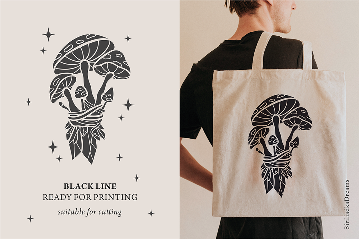 Mushrooms and skulls silhouette cutt, an Illustration by Siriliadka Dreams (Photo 4 of 9)