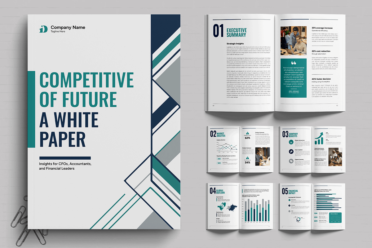 Modern White Paper Design Layout, a Brochure Template by MightyDesign (Photo 1 of 6)