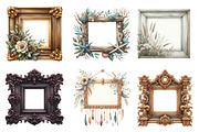 Wooden Frame Watercolor Clipart, an Illustration by SinaCreation (Thumbnail 3 of 5)