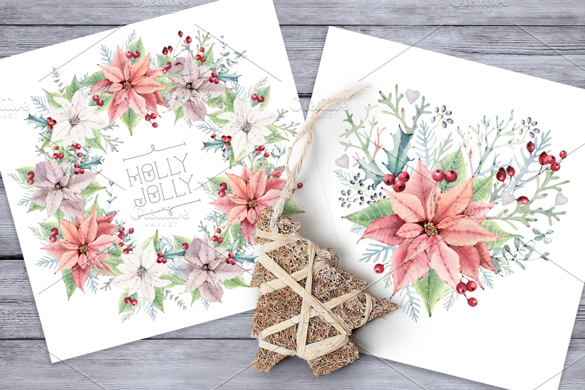 HOLLY JOLLY watercolor set, an Illustration by Lemaris (Photo 4 of 9)