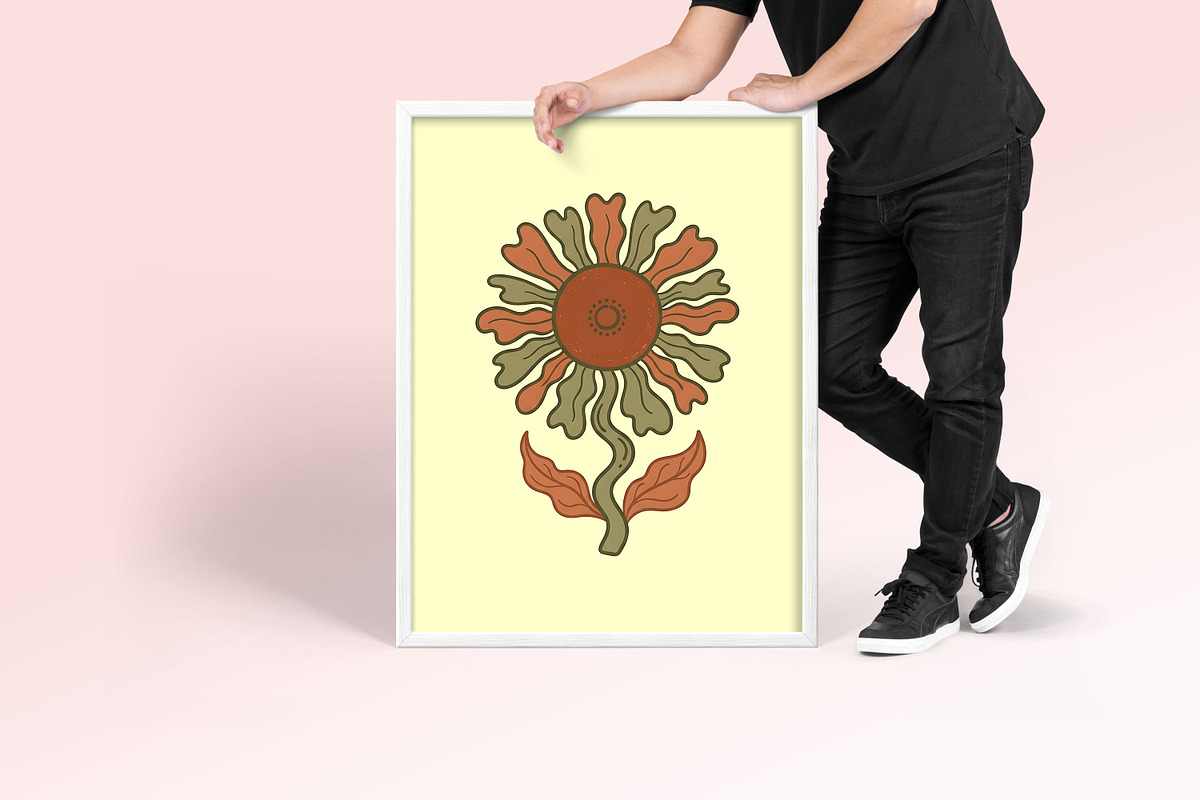 Groovy Flower Clipart, an Object Illustration by Forhadx5 (Photo 11 of 11)