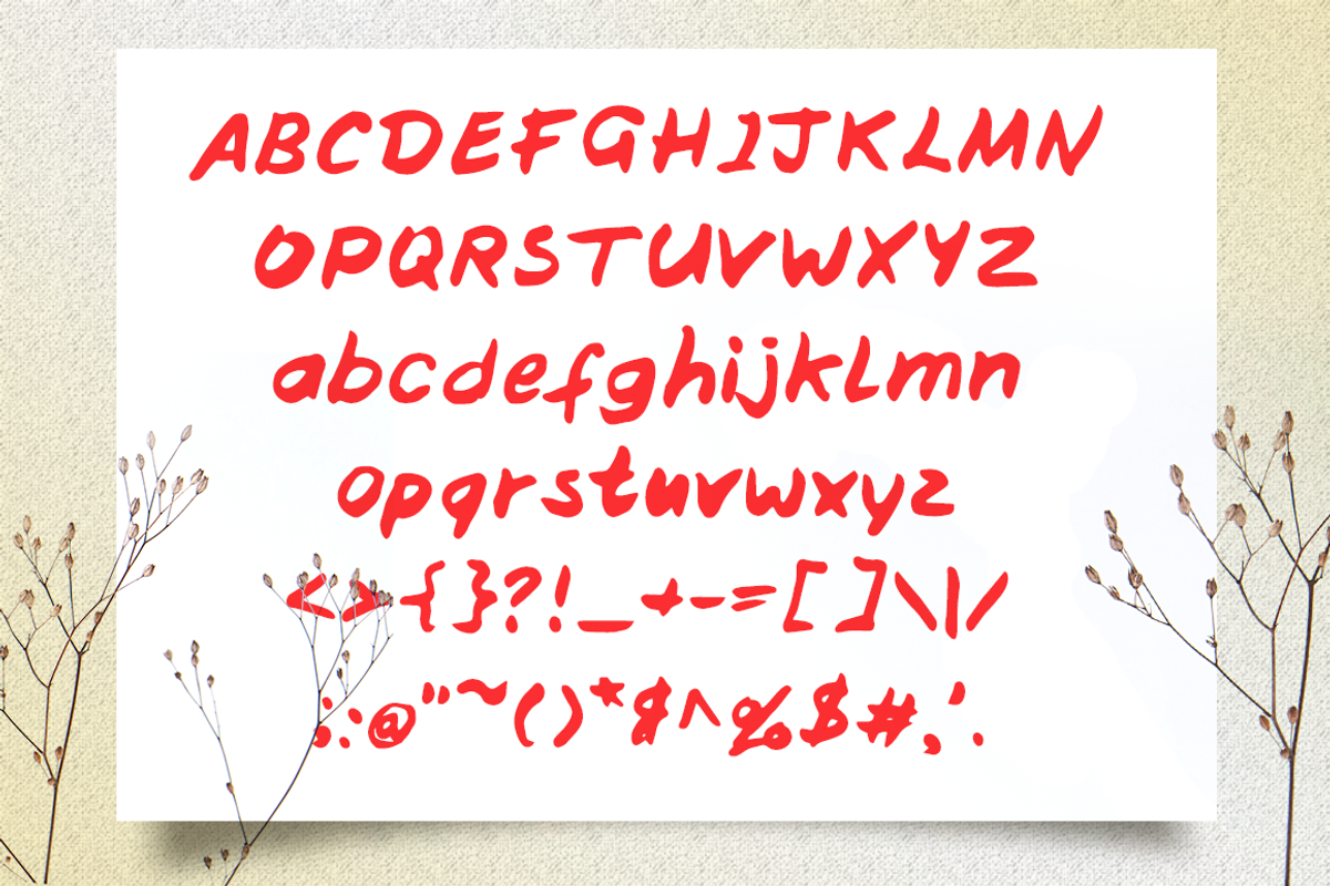 Brushnote font preview 3