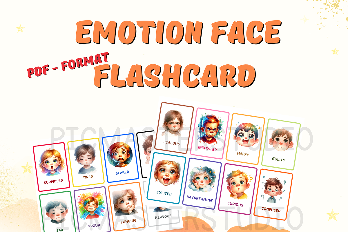 Emotion Face Flashcards: Learn to Id, a Card Template by John_Walker (Photo 1 of 5)
