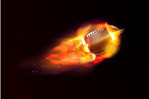 Rugby fire ball. Realistic american, a Sport Illustration by Stock-Smart-Start