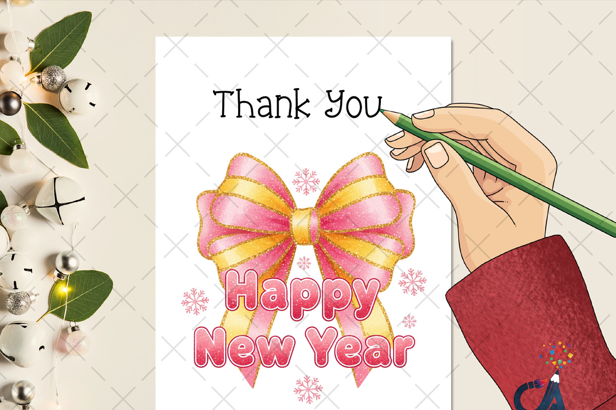 New Year Pink Coquette Bow PNG, an Illustration by Creative Art (Photo 3 of 6)
