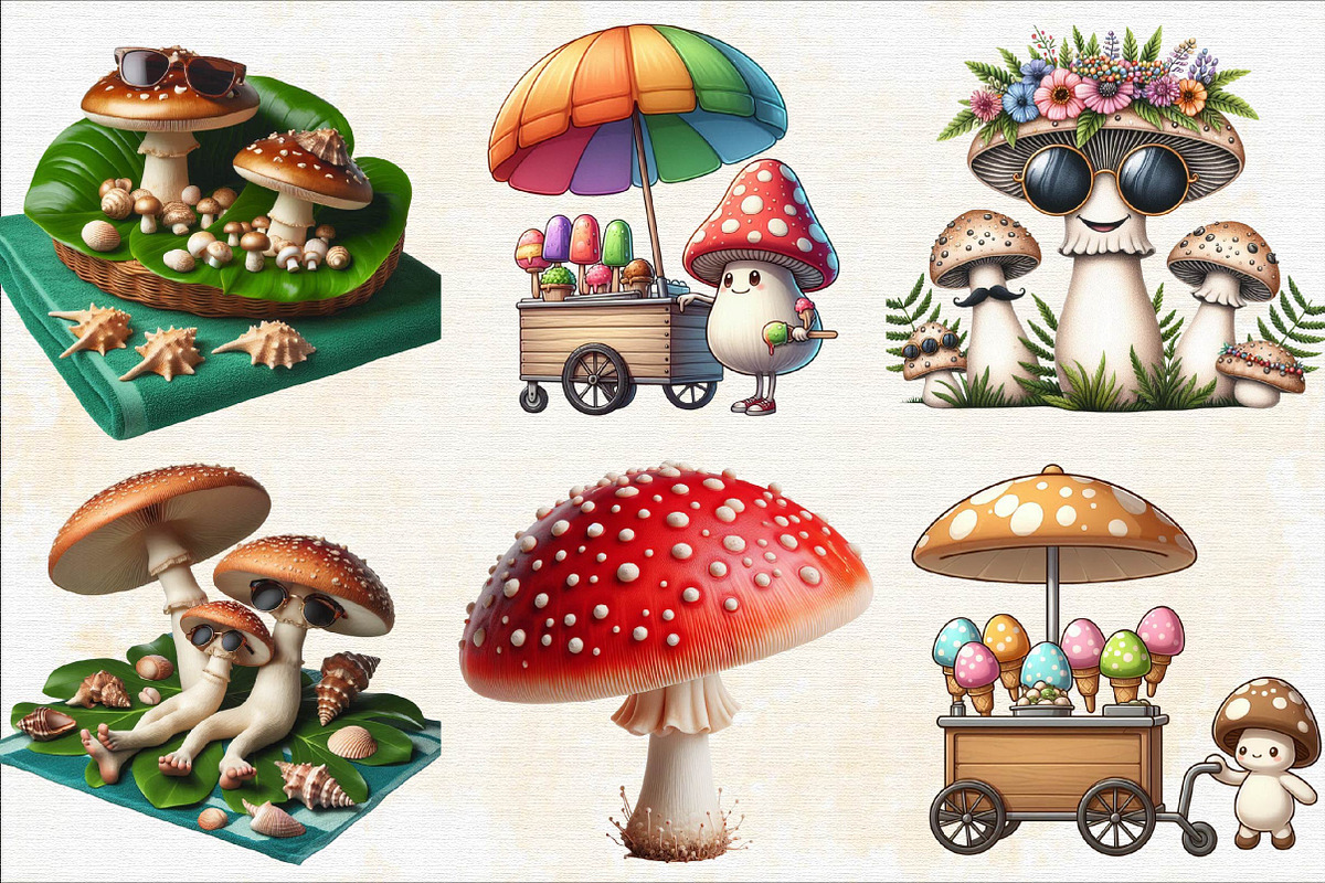 Summer Mushroom's Sublimation Clip, an Illustration by SVGArt (Photo 2 of 8)
