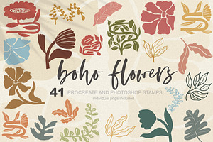 Boho Flower Stamps| Procreate & PS