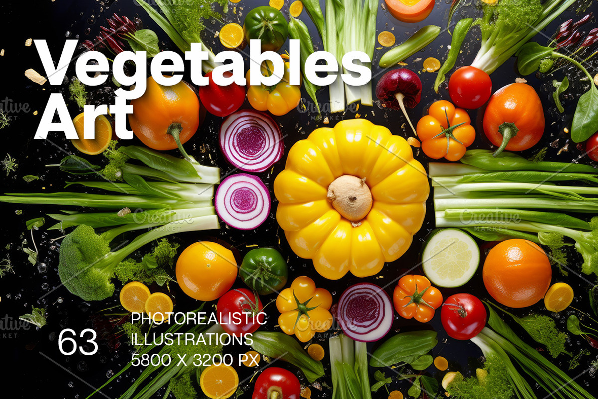 Vegetables Art - 63 images, a Food & Drink Photo by Handmadefont (Photo 1 of 12)