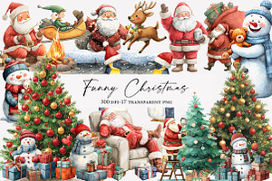 Funny Christmas Clipart, an Illustration by Designworld