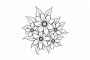 Hand Drawn Floral Coloring Pages, an Illustration by hafijul (Thumbnail 6 of 9)