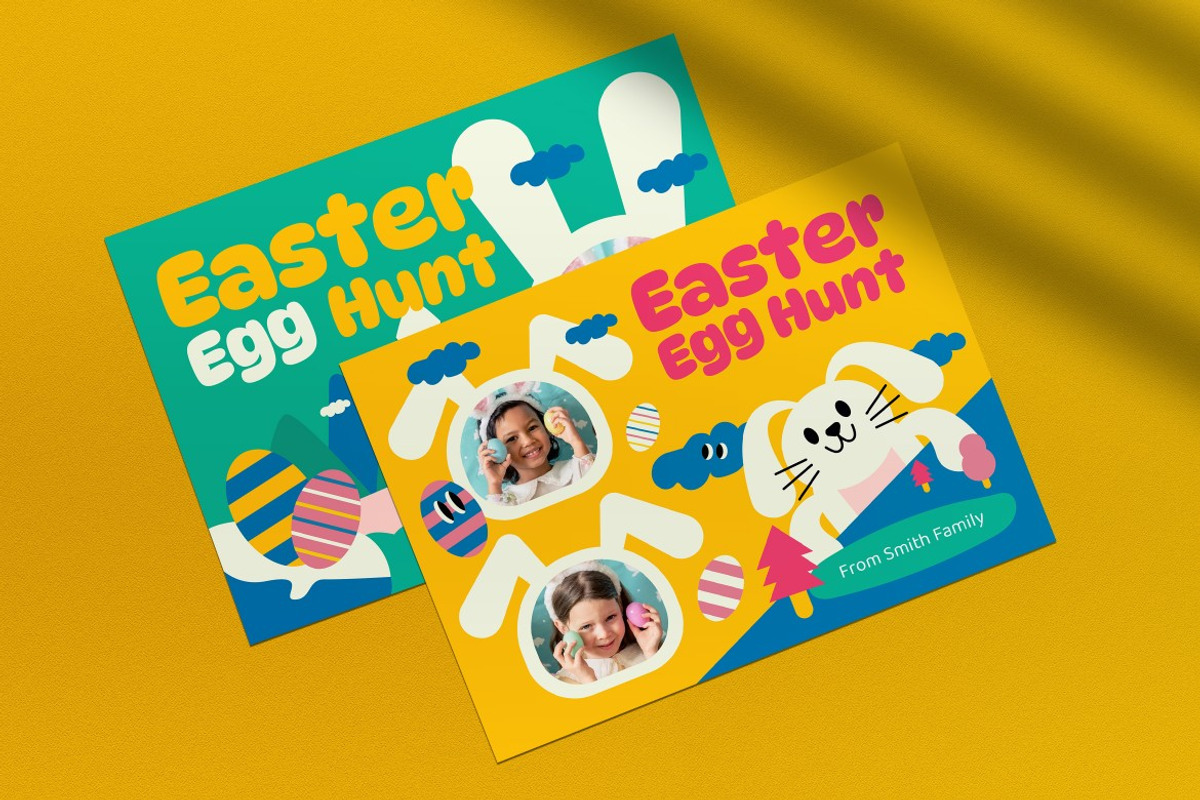 Yellow Easter Egg Hunt Photobooth, a Card Template by graphicook (Photo 2 of 4)