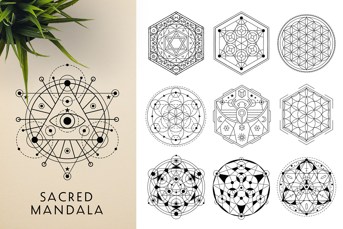 300 Vector Mandala Ornaments, a Decorative Illustration by pixaroma (Photo 18 of 49)