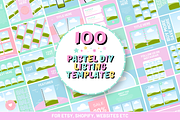Pastel Etsy Listing Templates, a Branding & Logo Template by SunshineStudioBoutique (Thumbnail 1 of 8)