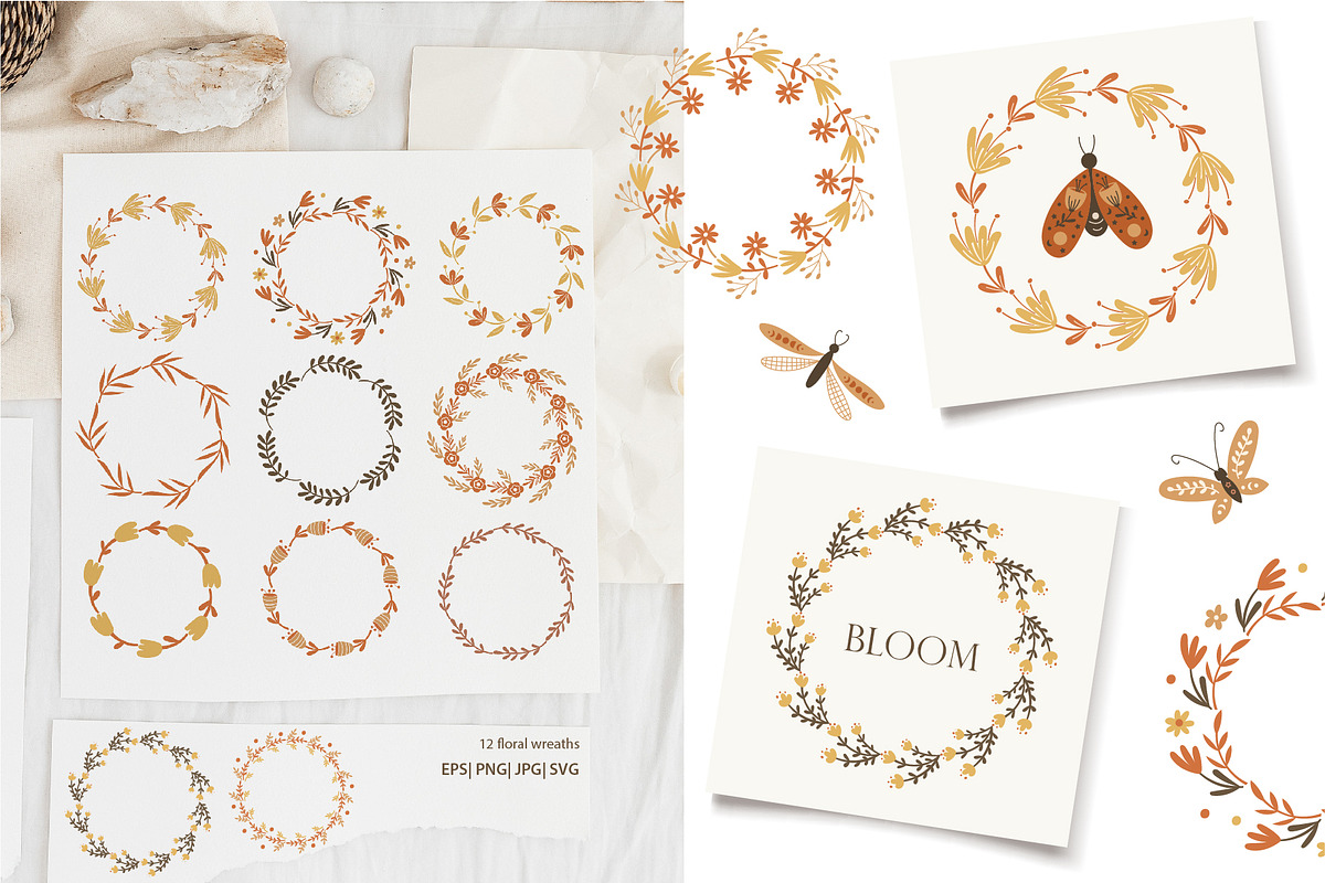 Boho Florals and Butterflies Bundle, an Illustration by DearLetters (Photo 7 of 16)
