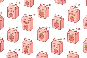 Colorful pattern of strawberry milk, an Arts & Entertainment Photo by ZinetroN
