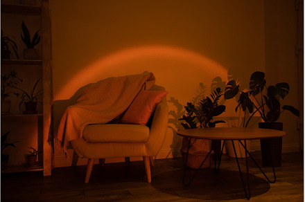 Home interiour, cozy chair with, an Abstract Photo by oksix