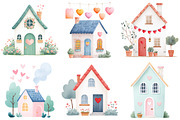Love in the Little Cottage Clipart, an Illustration by Craft Nest (Thumbnail 4 of 6)