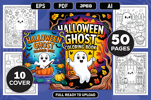 Halloween Ghost Coloring Book, a Seasonal Illustration by Design Station
