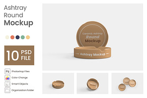 Round Ashtray Mockup 10 PSD, a Cups & Container Mockup by Akrinity Digital